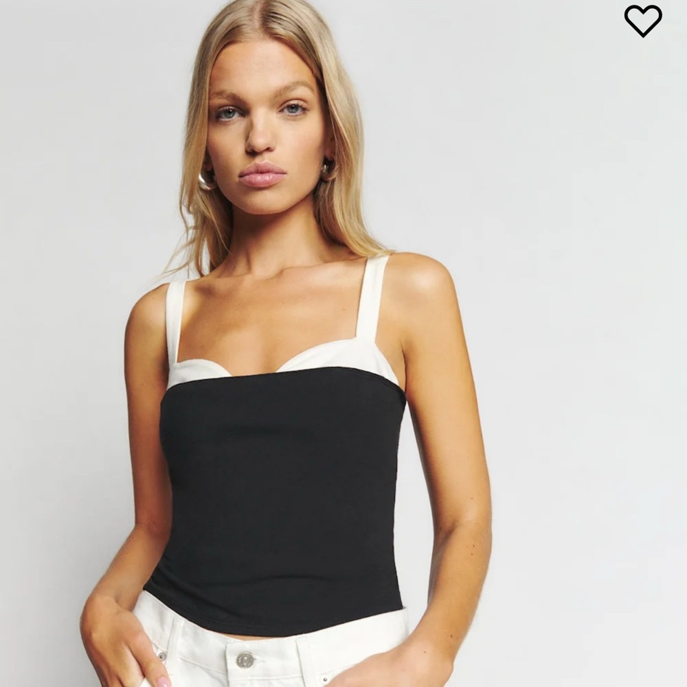Reformation Harlan Knit Top Black - Size XS